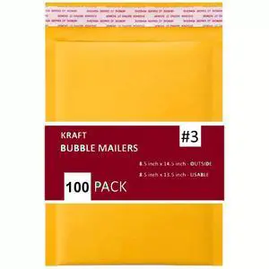 100 PC #3 8.5x14.5 Inches 100 Pack Inches Kraft Bubble Mailers Yellow Shipping Padded Envelopes Self Seal Waterproof Cushion Envelopes 100 PC #3 8.5x14.5 Inches 100 Pack Inches Kraft Bubble Mailers Yellow Shipping Padded Envelopes Self Seal Waterproof Cushion Envelopes