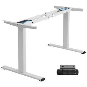 Dual Motor Standing Desk Frame, 225 lbs Capacity, White | Dual motors, 225 lb capacity, memory presets, anti-collision Height 27.6"-47.3", width 43"-59" Dual Motor Standing Desk Frame, 225 lbs Capacity, White | Dual motors, 225 lb capacity, memory presets, anti-collision Height 27.6"-47.3", width 43"-59"