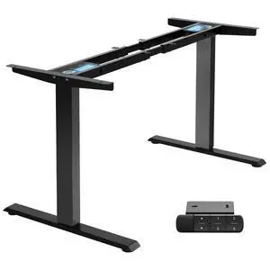 Dual Motor Standing Desk Frame, 225 lbs Capacity, Black | Dual motors, 225 lb capacity, memory presets, anti-collision Height 27.6"-47.3", width 43"-59" Dual Motor Standing Desk Frame, 225 lbs Capacity, Black | Dual motors, 225 lb capacity, memory presets, anti-collision Height 27.6"-47.3", width 43"-59"