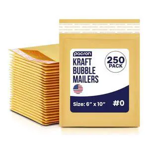 Self-Seal Kraft Bubble Mailers 6x10, 250-Pack Padded Envelopes | Bubble-lined interior protects jewelry, cosmetics, accessories & small parts. Tear-resistant, lightweight, peel-and-seal Self-Seal Kraft Bubble Mailers 6x10, 250-Pack Padded Envelopes | Bubble-lined interior protects jewelry, cosmetics, accessories & small parts. Tear-resistant, lightweight, peel-and-seal