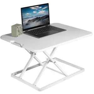 Ultra-Slim Single Top Height Adjustable Standing Desk Riser, Compact Sit Stand Desktop Converter for Monitor or Laptop, White, DESK-V001JW Ultra-Slim Single Top Height Adjustable Standing Desk Riser, Compact Sit Stand Desktop Converter for Monitor or Laptop, White, DESK-V001JW