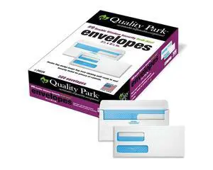 #9 Security Envelopes, Double Window, Self Seal, Invoices/QuickBooks Statements, 3-7/8 x 8-7/8 Inches, 24 lb White, 500/Box (QUA24529) #9 Security Envelopes, Double Window, Self Seal, Invoices/QuickBooks Statements, 3-7/8 x 8-7/8 Inches, 24 lb White, 500/Box (QUA24529)