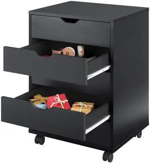 5-Drawer Filing Cabinet, Under Desk file Cabinet, Black | Wood, Office Storage Cabinet, Printer Stand with Wheels, Drawer Chest, Home Office 5-Drawer Filing Cabinet, Under Desk file Cabinet, Black | Wood, Office Storage Cabinet, Printer Stand with Wheels, Drawer Chest, Home Office