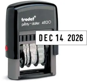 Printy 4820 Date Stamp, Self-Inking Stamp for Professional and Personal Applications, 3/8 x 1-¼, Eco-Friendly Climate Neutral Product (Black) Printy 4820 Date Stamp, Self-Inking Stamp for Professional and Personal Applications, 3/8 x 1-¼, Eco-Friendly Climate Neutral Product (Black)