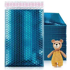 Metallic Bubble Mailers, Blue 6.5 x 10.5 Inch Self Seal Padded Envelopes, Pack of 250 Bubble Packaging Envelopes for Shipping and Mailing Metallic Bubble Mailers, Blue 6.5 x 10.5 Inch Self Seal Padded Envelopes, Pack of 250 Bubble Packaging Envelopes for Shipping and Mailing