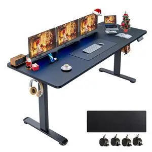 Electric Standing Desk Adjustable Height, 71 x 28 Inch Sit Stand up Desk with Large Mouse Pad, Double Metal Hook,4 Wheels,4 Memory Preset Heights Home Office Computer Desk,Black Electric Standing Desk Adjustable Height, 71 x 28 Inch Sit Stand up Desk with Large Mouse Pad, Double Metal Hook,4 Wheels,4 Memory Preset Heights Home Office Computer Desk,Black