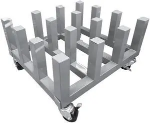 Heavy Duty Media Roll Mover Mobile Storage Cart Rack Holds 16 Rolls Gray Heavy Duty Media Roll Mover Mobile Storage Cart Rack Holds 16 Rolls Gray