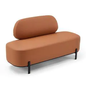 Waiting Room Bench with Back, 55.1" Office Guest Chair, Faux Leather Upholstered Reception Seating, Lobby Bench for Beauty Salon Barbershop Airport Bank Hall Room Conference Waiting Room Bench with Back, 55.1" Office Guest Chair, Faux Leather Upholstered Reception Seating, Lobby Bench for Beauty Salon Barbershop Airport Bank Hall Room Conference