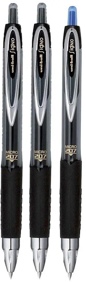 Signo 207 Roller Ball Retractable Gel Pens, Micro Point (0.5mm), Black And Blue Ink, 3 Count Signo 207 Roller Ball Retractable Gel Pens, Micro Point (0.5mm), Black And Blue Ink, 3 Count