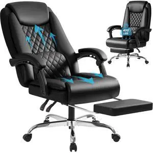 Executive Home Office Chair with Lumbar Support,400lbs Adjustable Ergonomic High Back Office Chair Reclining Managerial Chair for Home Office (Black) Executive Home Office Chair with Lumbar Support,400lbs Adjustable Ergonomic High Back Office Chair Reclining Managerial Chair for Home Office (Black)