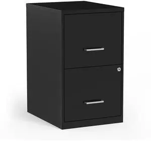 2-Drawer Vertical File Cabinet, Letter Size Documents, Lockable, 18.9" D x 14.3" W x 24.1" H, Black | 18.9in D x 14.3in W x 24.1in H. Secure storage for letter-size documents 2-Drawer Vertical File Cabinet, Letter Size Documents, Lockable, 18.9" D x 14.3" W x 24.1" H, Black | 18.9in D x 14.3in W x 24.1in H. Secure storage for letter-size documents