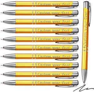 50PACK Personalized Pens Custom Black writing - Metal Name pens - Laser Engraved with Your Text or Message (Gold) 50PACK Personalized Pens Custom Black writing - Metal Name pens - Laser Engraved with Your Text or Message (Gold)