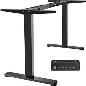 Heavy Duty Dual Motor Electric Sit Stand Desk Frame, 220 lbs Capacity up to 77" x 43" Tops, Memory Controller Height Adjustable Frame Only, Black, DESK-E-200B Heavy Duty Dual Motor Electric Sit Stand Desk Frame, 220 lbs Capacity up to 77" x 43" Tops, Memory Controller Height Adjustable Frame Only, Black, DESK-E-200B