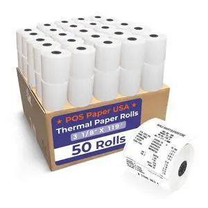 3 1/8" x 119' Thermal Paper (50 Rolls/Case) - BPA Free 3 1/8" x 119' Thermal Paper (50 Rolls/Case) - BPA Free