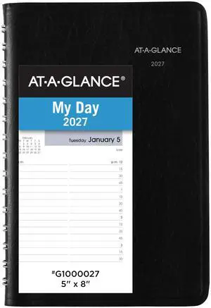 2027 Appointment Book Planner, Daily, 5" x 8", Quarter-Hourly, DayMinder, Black (G1000027) 2027 Appointment Book Planner, Daily, 5" x 8", Quarter-Hourly, DayMinder, Black (G1000027)
