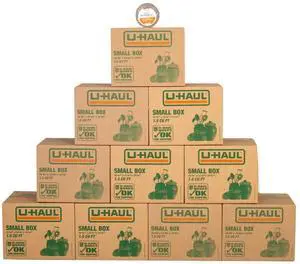 Small Moving Boxes - Pack of 10 Boxes with Handles - 12-5/8 x 16-3/8 x 12-5/8- Bonus Roll of Tape Included Small Moving Boxes - Pack of 10 Boxes with Handles - 12-5/8 x 16-3/8 x 12-5/8- Bonus Roll of Tape Included