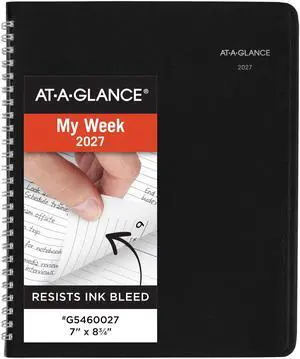 2027 Planner, Weekly & Monthly, 7" x 8.75", Executive Soft Cover, DayMinder, Black (G5460027) 2027 Planner, Weekly & Monthly, 7" x 8.75", Executive Soft Cover, DayMinder, Black (G5460027)