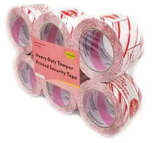 6 Rolls of 110 Yard(6X 330 Feet Long) 3-Inches Wide Printed White Carton Sealing Tape with Red Lettering -"IF Seal is Broken" - 3" Stop Sign Security Shipping Tape 6 Rolls of 110 Yard(6X 330 Feet Long) 3-Inches Wide Printed White Carton Sealing Tape with Red Lettering -"IF Seal is Broken" - 3" Stop Sign Security Shipping Tape