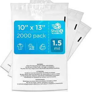 2000 Count 10x13 Clear Poly Bags with Suffocation Warning, 1.5 Mil | Resealable Transparent Self Seal Polyethylene Polybags Packaging Mailers for FBA, Apparel, Jewelry, Gifts & Everyday Storage 2000 Count 10x13 Clear Poly Bags with Suffocation Warning, 1.5 Mil | Resealable Transparent Self Seal Polyethylene Polybags Packaging Mailers for FBA, Apparel, Jewelry, Gifts & Everyday Storage