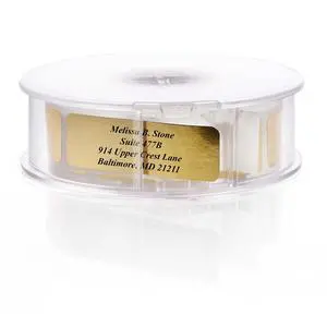 Gold Foil Personalized Return Address Labels with Elegant Dispenser - Roll of 250 Custom Stickers Gold Foil Personalized Return Address Labels with Elegant Dispenser - Roll of 250 Custom Stickers