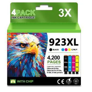 923XL 923e 923 Ink Cartridges (4 Pack with Chip) | High Yield for OfficeJet Pro 8130e 8135e 8139e 8138e 8122e 8120 8124e 8125e 8130 8132e 8134e Printers 923XL 923e 923 Ink Cartridges (4 Pack with Chip) | High Yield for OfficeJet Pro 8130e 8135e 8139e 8138e 8122e 8120 8124e 8125e 8130 8132e 8134e Printers