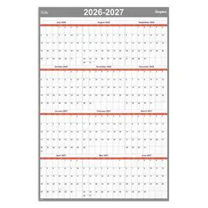 2026-2027 Academic Dry Erase Wall Calendar, 32x48 In, ST54274 | Reversible white/red/gray design for planning school-year schedules 2026-2027 Academic Dry Erase Wall Calendar, 32x48 In, ST54274 | Reversible white/red/gray design for planning school-year schedules
