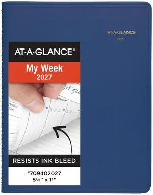 2027 Appointment Book Planner, Weekly, 8.25" x 11", Blue (709402027) 2027 Appointment Book Planner, Weekly, 8.25" x 11", Blue (709402027)