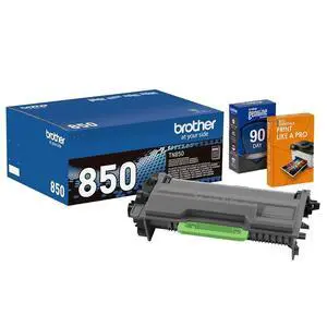 Genuine TN850 Black High Yield Toner Cartridge, Up to 8,000 Pages, Bundle with Deco Essentials Printer eBook for HL-L6200DW, MFC-L5800DW, MFC-L5700DW, HL-L5200DW, HL-L5100DN, HL-L6400DW Genuine TN850 Black High Yield Toner Cartridge, Up to 8,000 Pages, Bundle with Deco Essentials Printer eBook for HL-L6200DW, MFC-L5800DW, MFC-L5700DW, HL-L5200DW, HL-L5100DN, HL-L6400DW