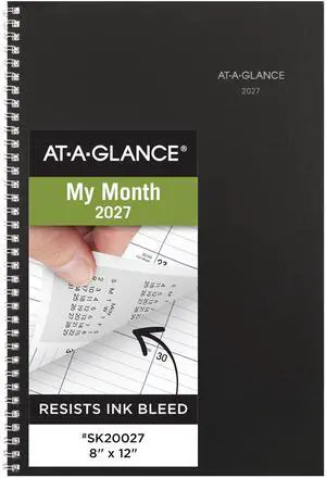 2027 Planner, Monthly, 14-Month Dec-Jan, 8" x 12", DayMinder, Black (SK20027) 2027 Planner, Monthly, 14-Month Dec-Jan, 8" x 12", DayMinder, Black (SK20027)