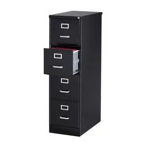 4-Drawer Vertical File Cabinet, Letter/Legal, Locking, Black 4-Drawer Vertical File Cabinet, Letter/Legal, Locking, Black