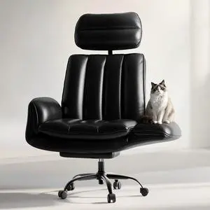 Criss Cross Office Chair with Armrests & Wheels, Comfy Big and Tall Chair, Ergonomic Executive Gaming Computer Chairs with Foot Rest, PU Leather Wide Seat Reclining Desk Chair, Black Criss Cross Office Chair with Armrests & Wheels, Comfy Big and Tall Chair, Ergonomic Executive Gaming Computer Chairs with Foot Rest, PU Leather Wide Seat Reclining Desk Chair, Black
