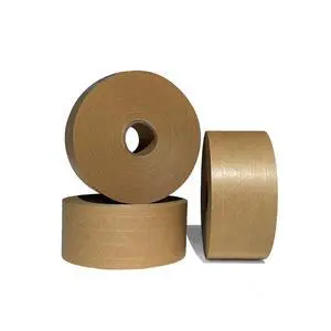 3'' x 450 Feet Reinforced Water Activated Gummed Kraft Paper Tape, for Standard-Duty 30 lbs Break Strength, Secure Packing Shipping, Tamper Evident Gummed Tape, Brown - 3 Rolls 3'' x 450 Feet Reinforced Water Activated Gummed Kraft Paper Tape, for Standard-Duty 30 lbs Break Strength, Secure Packing Shipping, Tamper Evident Gummed Tape, Brown - 3 Rolls