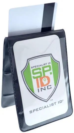 Bulk 100 Pack - Heavy Duty Magnetic Badge Holders - Fold Over Shirt Pocket or Belt- Two Sided for Multiple ID Cards - Perfect for 2 Vertical I.D. Badges by Bulk 100 Pack - Heavy Duty Magnetic Badge Holders - Fold Over Shirt Pocket or Belt- Two Sided for Multiple ID Cards - Perfect for 2 Vertical I.D. Badges by