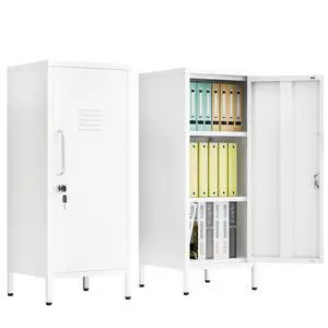 35.43" White Lockable Small Metal Storage Locker | Employees Locker with 1 Door & 2 Adjustable Shelves, Steel Cabinet for Employees, Home, School, Office & Gym 35.43" White Lockable Small Metal Storage Locker | Employees Locker with 1 Door & 2 Adjustable Shelves, Steel Cabinet for Employees, Home, School, Office & Gym