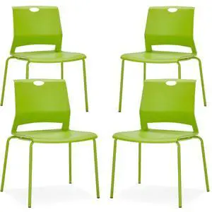 Green Stackable Chairs Set of 4, Waiting Room Chair Plastic Seat | Green Stacking Chairs with Sturdy Metal Leg, Guest Chair for Conference/Meeting Rooms, Dining Rooms, Living Rooms, Classrooms Green Stackable Chairs Set of 4, Waiting Room Chair Plastic Seat | Green Stacking Chairs with Sturdy Metal Leg, Guest Chair for Conference/Meeting Rooms, Dining Rooms, Living Rooms, Classrooms