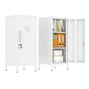35.43" White Lockable Small Metal Storage Locker | 1 Door & 2 Adjustable Shelves, Steel Cabinet for Employees, Home, School, Office & Gym 35.43" White Lockable Small Metal Storage Locker | 1 Door & 2 Adjustable Shelves, Steel Cabinet for Employees, Home, School, Office & Gym