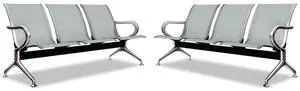2Pcs Waiting Room Chairs - 3-Seat Airport Reception Chairs Reception Bench Office Guest Chairs & Reception Chairs for Office Business Bank Hospital, Silver 2Pcs Waiting Room Chairs - 3-Seat Airport Reception Chairs Reception Bench Office Guest Chairs & Reception Chairs for Office Business Bank Hospital, Silver