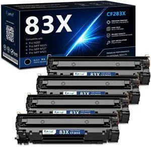 83X Black High-Yield Toner Cartridge 4-Pack, Replacement for HP 83X | CF283X Toner Work with Pro M201dw M201n Pro MFP M125a M125nw M125rnw M127fn M127fw M225dn M225dw M225rdn Printers 83X Black High-Yield Toner Cartridge 4-Pack, Replacement for HP 83X | CF283X Toner Work with Pro M201dw M201n Pro MFP M125a M125nw M125rnw M127fn M127fw M225dn M225dw M225rdn Printers