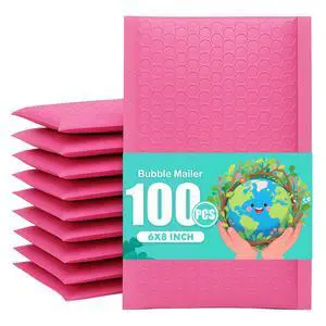 Pink Bubble Mailers 6x8 Inch Padded Envelopes 100 Pack | Strong Self-Seal, Waterproof Poly Bag, Cushion Shipping Envelopes, for Mailing Jewelry & Makeup, Small Business Packaing Pink Bubble Mailers 6x8 Inch Padded Envelopes 100 Pack | Strong Self-Seal, Waterproof Poly Bag, Cushion Shipping Envelopes, for Mailing Jewelry & Makeup, Small Business Packaing