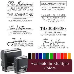Personalized Address Stamp Self-Inking Minimal Beautiful Elevated Return Address Rubber Stamper - Custom, Clear Image Every Time, Made in USA -1-1/2 Inch Small - 1 Count Personalized Address Stamp Self-Inking Minimal Beautiful Elevated Return Address Rubber Stamper - Custom, Clear Image Every Time, Made in USA -1-1/2 Inch Small - 1 Count