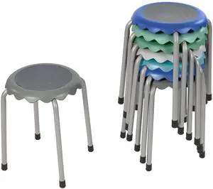 Stackable Stool Set, 17in Height, 8-Piece, Contemporary | Durable plastic & steel, GREENGUARD Gold Certified, 13 years +, 275 lb capacity, fully assembled, glides, classroom/home use Stackable Stool Set, 17in Height, 8-Piece, Contemporary | Durable plastic & steel, GREENGUARD Gold Certified, 13 years +, 275 lb capacity, fully assembled, glides, classroom/home use