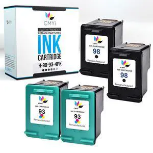 98 93 Replacement Combo Pack Ink Cartridge for HP PhotoSmart C4100, C4140, C4150, C4170, C4173, C4175, C4180, C4183, C4188, C4190, C4193, C4194, DeskJet D4163, D4168 Printers (2 Black, 2 Color) 98 93 Replacement Combo Pack Ink Cartridge for HP PhotoSmart C4100, C4140, C4150, C4170, C4173, C4175, C4180, C4183, C4188, C4190, C4193, C4194, DeskJet D4163, D4168 Printers (2 Black, 2 Color)