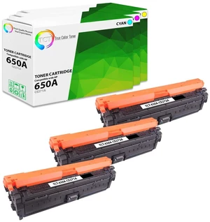 650A Compatible Toner Cartridge for HP CE271A CE272A CE273A 3PK | For HP Color LaserJet Enterprise CP5525 Printers, Cyan, Magenta, Yellow, Page Yield: 15,000 Each 650A Compatible Toner Cartridge for HP CE271A CE272A CE273A 3PK | For HP Color LaserJet Enterprise CP5525 Printers, Cyan, Magenta, Yellow, Page Yield: 15,000 Each