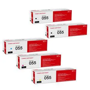 5 Pack 055 BK/C/M/Y Toner Cartridge: Compatible CRG-055 Replacement for Canon i-SENSYS LBP660 MF740 Series ImageClass LBP660C LBP664Cdw LBP664Cx MF740C MF745Cdw MF741Cdw MF740 Series Printer 5 Pack 055 BK/C/M/Y Toner Cartridge: Compatible CRG-055 Replacement for Canon i-SENSYS LBP660 MF740 Series ImageClass LBP660C LBP664Cdw LBP664Cx MF740C MF745Cdw MF741Cdw MF740 Series Printer