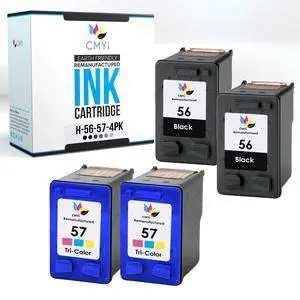 56 57 Replacement Combo Pack Ink Cartridge for HP PhotoSmart 7150, 7150v, 7260, 7260v, 7260w, 7350, 7350v, 7350w, 7450, 7450v, 7450xi, 7459, 7550, 7550v, 7550w, 7660 Printers (2 Black, 2 Color) 56 57 Replacement Combo Pack Ink Cartridge for HP PhotoSmart 7150, 7150v, 7260, 7260v, 7260w, 7350, 7350v, 7350w, 7450, 7450v, 7450xi, 7459, 7550, 7550v, 7550w, 7660 Printers (2 Black, 2 Color)