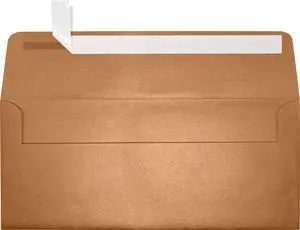 #10 Business Envelopes | Peel & Press | 4 1/8" x 9 1/2" | Copper Metallic | 80lb. Text | 50 Qty #10 Business Envelopes | Peel & Press | 4 1/8" x 9 1/2" | Copper Metallic | 80lb. Text | 50 Qty