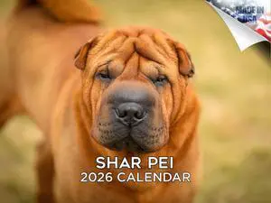 Shar Pei Calendar 2026 2027 14 Month Wall Calendar | Dog Lover Gift, Thick 100# No-Bleed Paper, Large Writing Blocks, Made in USA, Wrinkle Dog Photos, Teacher Gift Shar Pei Calendar 2026 2027 14 Month Wall Calendar | Dog Lover Gift, Thick 100# No-Bleed Paper, Large Writing Blocks, Made in USA, Wrinkle Dog Photos, Teacher Gift
