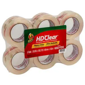 HD Clear Heavy Duty Packing Tape, 1.88 Inch x 109 Yards, 6 Rolls (299016) HD Clear Heavy Duty Packing Tape, 1.88 Inch x 109 Yards, 6 Rolls (299016)