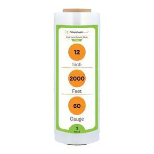 PSBM Hand Stretch Film/Wrap, 1 Roll 12 Inch x 2000 Feet 60 Gauge Heavy Duty up to 500% Ultimate Stretch Clear Plastic Wrap Industrial Strength Shrink Film for Moving, Packing & Shipping PSBM Hand Stretch Film/Wrap, 1 Roll 12 Inch x 2000 Feet 60 Gauge Heavy Duty up to 500% Ultimate Stretch Clear Plastic Wrap Industrial Strength Shrink Film for Moving, Packing & Shipping