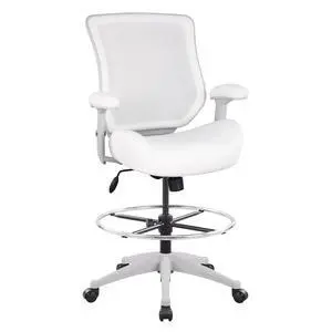 400lbs Mesh Ergonomic Office Drafting Chair Big Adjustable Foot Ring Height Adjustable Armrest (Wht) 400lbs Mesh Ergonomic Office Drafting Chair Big Adjustable Foot Ring Height Adjustable Armrest (Wht)